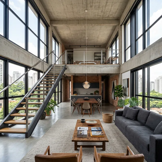 Duplex Loft Industrial Chic em Santa Cecília